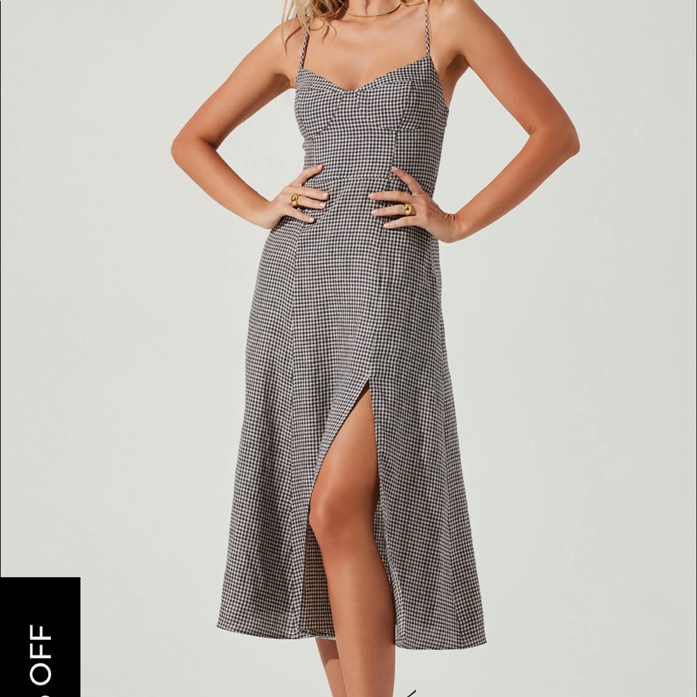 Astr navy and White Midi Dress